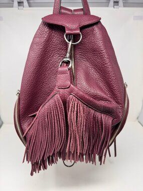 Rebecca Minkoff Julian Fringe Backpack Burgundy NWOT